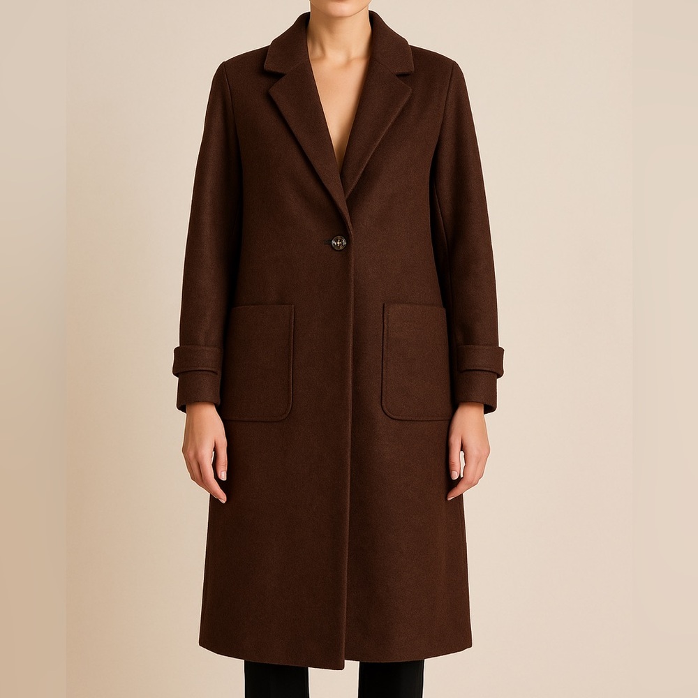 NWT House of Harlow 1960 Brown Elegant Wool Blend Trench Coat Size XL